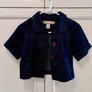 angel kiss indigo denim cropped jacket size medium